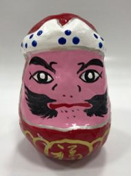 手作りの三原だるま（ピンク）